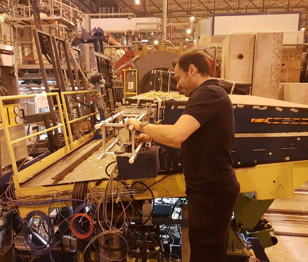 Test of ATLAS hadronic calorimeter upgrade with particle beam at CERN